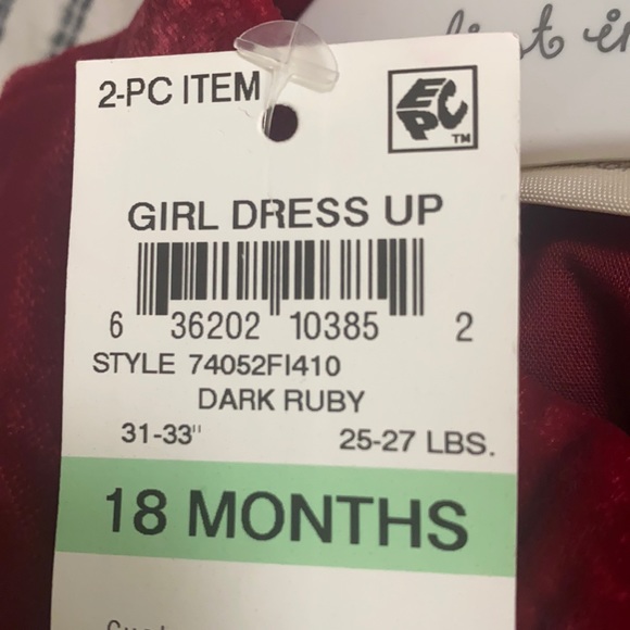 2PC First Impressions Velvet Red Dress - Picture 8 of 8